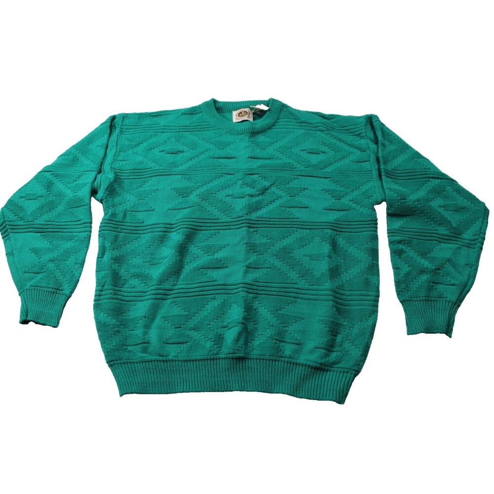 Brittany Bay Vintage Green Sweater Knit Men’s Size XL Pullover Crewneck 90s NWT
